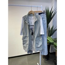 봄신상 데일리 나일론 포켓 허리스트링 야상 조끼 베스트