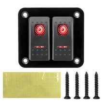 카라반 캠핑카 부품 수리용품 24v 12v 2gang 스위치 패널 조명 토글 브레이커 led 방수 자동차 액세서리 해양 rv 캠퍼 캐러밴 보트 트럭 트레일러, 씨엔, 빨간색