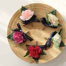 시그니쳐 실크플라워 카네이션코사지 [5color], 소프트피치