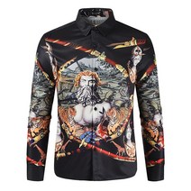 오버핏 페이즐리 셔츠 조폭셔츠 긴팔 남자 로마신화 프린팅 화려한