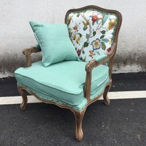 원목 빈티지 소파 프로방스 엔틱 1인 쇼파 암체어, H