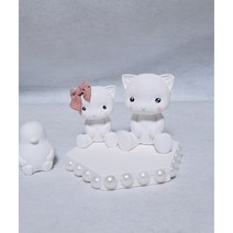 귀염 고양이 두쌍 석고방향제 탁상용, 쁘띠