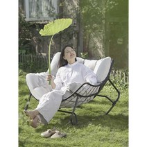 흔들의자 안락의자 레저 소파 발코니 소파 의자 홈 거실 야외 흔들 의자, (아보카도)흔들의자 + 발받침