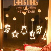 부착식 크리스마스 창문 전구 별 조명 붙이는 LED 별 달 모양 장식 (갤테이프 크리스마스스펀지 스티커증정) 파티 무드등 붙이는 무선 벽트리 장식 감성 캠핑 인테리어 무드등 줄조명, 06.달