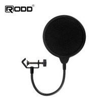 [바보사랑] RODD 마이크 안티노이즈 팝필터 팝스크린 노이즈 리플렉션 방송장비 잡음방지, 옵션/색상:팝필터/블랙