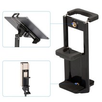 1pc 범용 태블릿 폰 2 In 1 1/4 quot삼각대 마운트 클램프 홀더 브래킷 셀카 클립 스탠드, 한개옵션1, 한개옵션0