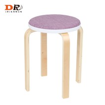 도리퍼니처 하니 의자 / 원형 스툴 보조 간이 화장대 패브릭 합판 1인 체어, 퍼플