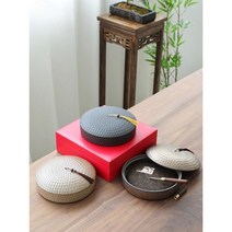 핸드메이드 도자기 세라믹 중국 푸얼 보이 차 보관함, 네추럴보이차보관함차칼+선물상자