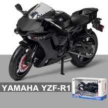 가와사키 닌자 H2R S1000RR 레이싱 크로스 컨트리 바이크 오토바이 모델 금속 장난감 거리 바이크 오토바이, 17 YZFR1 black with box