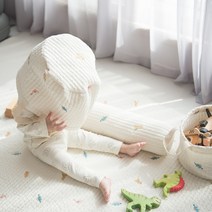불로홈 자수 신생아 아기 유아 100수 면 매트 이불 패드, 4.[자수 도리도리 곰돌이 100수 패드]