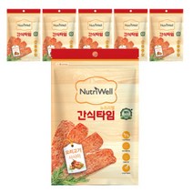 뉴트리웰 간식타임 강아지 육포, 오리고기사사미, 6개