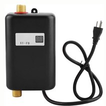 전기순간온수기 미니 LCD 디스플레이 전기 순간 온수기 3000W 탱크리스 욕실 주방 세척용, 03 Black_04 Au 플러그