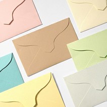 파스텔 미니 명함봉투 100장입/편지봉투 미니봉투, 브라운