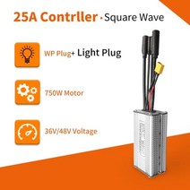 모터컨트롤러 속도조절 DC 스위치 전기 자전거 KT 컨트롤러 36V48V 방수 리스 253550100 액세서리 조명 기, 13 25A Squarewave