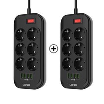 LDNIO 한국형 멀티콘센트 플러그 USB멀티탭, SE6403 2개