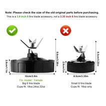 닌자 바텀 블레이드 교체 부품 Nutri Ninja Auto iQ BL480 BL456 BL660 BL770 블렌더 6 핀 암, 한개옵션0