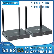 무선영상송수신기 200m 무선 hdmi 비디오 전송 무선 tv hdmi 송신기 수신기 (tx rx) ir wifi 안테나 익스텐더 키트 포함 42, 하나의 tx와 하나의 rx, 전원 플러그