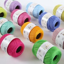 [Ancalls] 기자 코튼 70g 고급 레이스실 도일리 뜨개실, 339 라임 (4볼묶음)