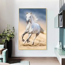 건강운 풍수 달리는 말그림 합격운 사업운 취업운 성공을 부르는 캔버스 액자 개업선물 사장실 사무실 거실, 75110cm