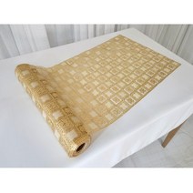 레이스시트 식탁장식 테이블pvc매트 사각형 골드색, 쿠팡 본상품선택