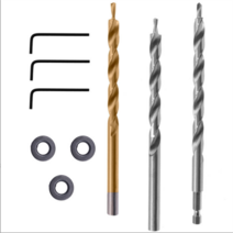 오거 구굴기 관리기 땅파기 드릴비트 스텝 드릴 비트 육각 핸들 길어진 가변 직경 드릴 구멍 9.5mm 목공 경사 구멍 포지셔닝 트위스트 드릴, 둥근, 9.0mm-은색