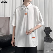 DFMEI 솔리드 와펜 카라 반팔 티셔츠 5부 상의입니다.