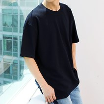 플레이마틴 오버핏 베이직 엠보싱 반팔 티셔츠