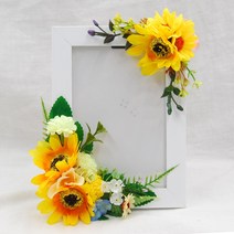 플로랄벨로 실크플라워 미니 액자 납골당 꾸미기택1, 해바라기