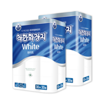 착한화장지 화이트 3겹 화장지 30m 30롤 2팩(60롤), 2