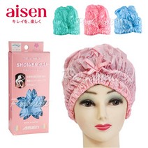 일제 AISEN 셔링 사우나 헤어캡 (방수 샤워캡 트리트먼트 염색 목욕캡), 민트0003, 1개