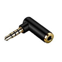 넥스원 L꺽임 고출력 3.5mm 고급형 4극 오디오 스테레오 AUX 젠더 CC0802, CC0802-G 젠더 블랙