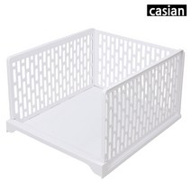 포스아트 슬라이딩 서랍장 선반 CN 플라스틱 적층식 보관함, 대(화이트) 높음