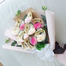 러블리팜 조화 카네이션10 돈꽃다발, 핑크, 10개