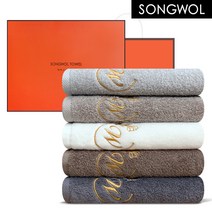 송월타올 울리W50 수건 5매세트 + 포장패키지(OR), 다크그레이