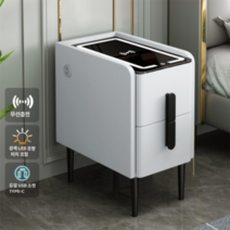 스마트협탁 침대옆 bedside 테이블 usb 블루투스 무선충전, 완제품, 40cm, 화이트 무선충전+삼색등+USB