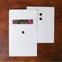 단추봉투(대) 5장/심플봉투 사진정리봉투 단추봉투, 8X10화이트