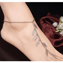 2017 새로운 합금 잎 술 발목 체인 간단한 모래 해변 보헤미아 발 팔찌 비쥬 드 파이프 선물