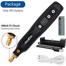 미니 그라인더 USB 무선 드릴 충전식 이동식 배터리 조각 드레멜 조각사 LED 가변 5 속도 조정 로타리 도구, 10 Set 1 Black