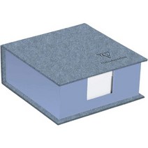 일본직발송 3. 클레어 폰테인(CLAIREFONTAINE) 클레어 폰테인 블록 메모(10×10 CM) 무지 아이보리 페이퍼, 데님 블루, 10×10cm