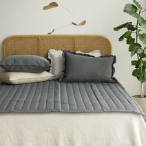 시원한 여름 시어서커 누빔 고정밴딩 침대패드(SS/Q/K)-8color, 차콜, 슈퍼싱글 침대패드(SS) 단품