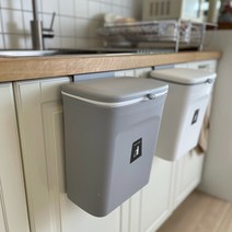 싱크대 걸이형 쓰레기통 10L + 비닐봉투 100매 세트, 화이트