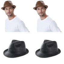 더블유씨 인조가죽 인디아나 존스 페도라 중절모 카우보이모자 아웃도어햇 웨스턴모자