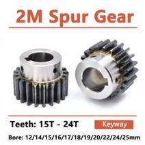 스퍼기어 스텝 키웨이 보어 스퍼 2 M 모터 기어 OD 45 탄소강 1 개 RC부품, 22.20 Teeth - 19mm  (keyway 6)