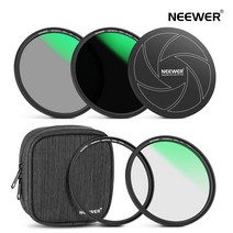 NEEWER 마그네틱 렌즈 필터 MCUV+CPL+ND1000+어댑터링+렌즈캡 세트, 77mm