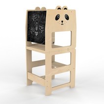 kitchenhelper 동물친구 러닝타워 3in1 칠판 그림놀이 책상 의자 겸용, 팬더