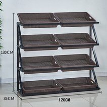 과일 매대 스탠드 선반 마트 진열대 전시대 4단 5단, 브라운 / 4단