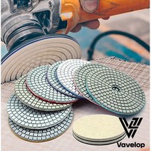 홈앤하비 대리석 광택 연마 광택 다이아몬드 패드 타일 세라믹 폴리싱 3인치/4인치/5인치, 5인치 500방