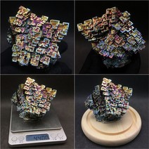 비스무트 무지개금속 비스무스 천연원석 비스무트결정 큐브, 블루 X0665-440g