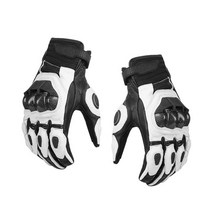 인다이스 장갑 헬스톤스 오토바이 방한 가죽 레이싱 도로 경주 남자 겨울 방수 터치 스크린, 하얀, XL