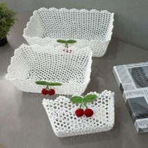 체리 레이스 직사각 바스켓 (3size), 쿠팡 소